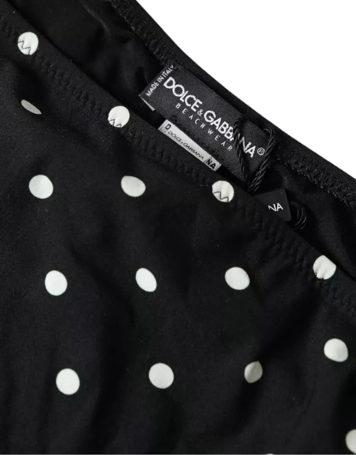 Black polka dot swimsuit bathing suit bottom bikini