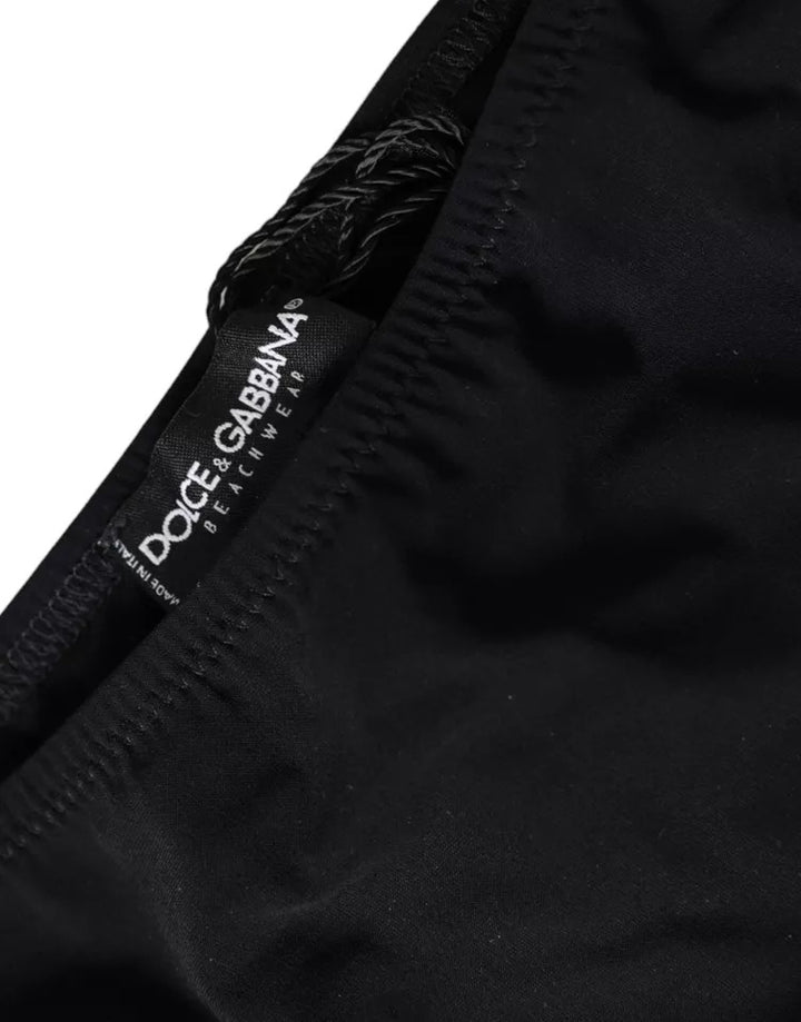 Schwarze Nylon Bademode Beachwear Bottom Bikini