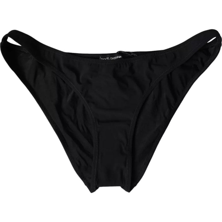 Schwarze Nylon Bademode Beachwear Bottom Bikini