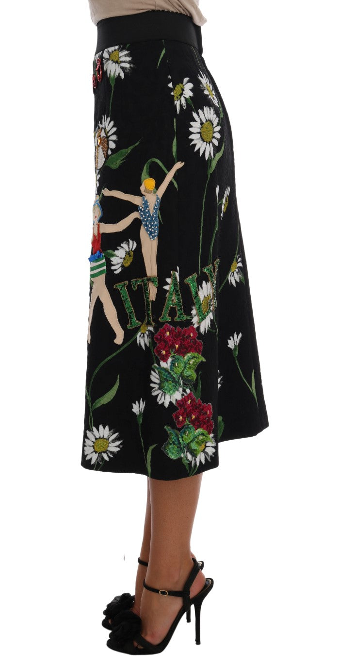Embellished A-line skirt with medium width