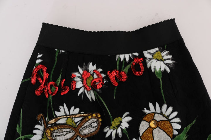 Embellished A-line skirt with medium width