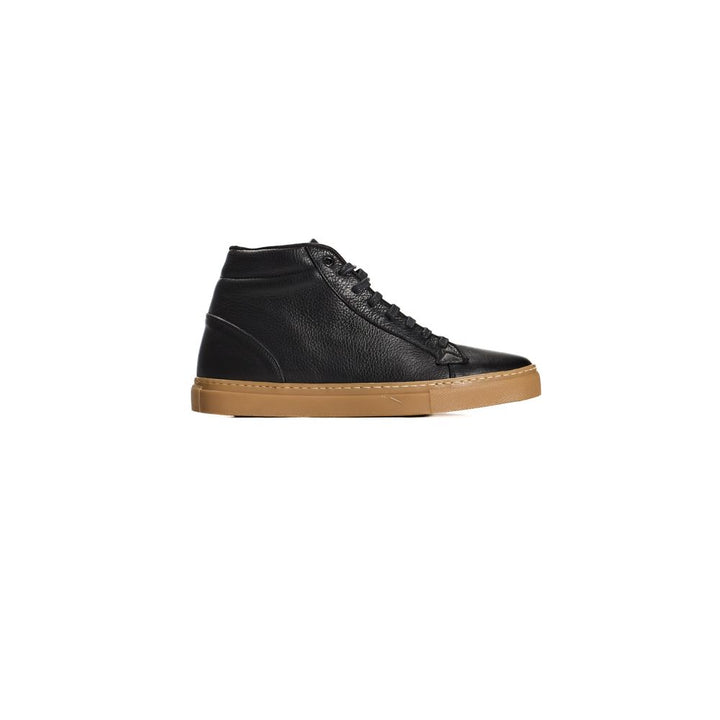 Black calfskin men's sneakers