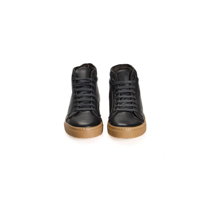 Black calfskin men's sneakers