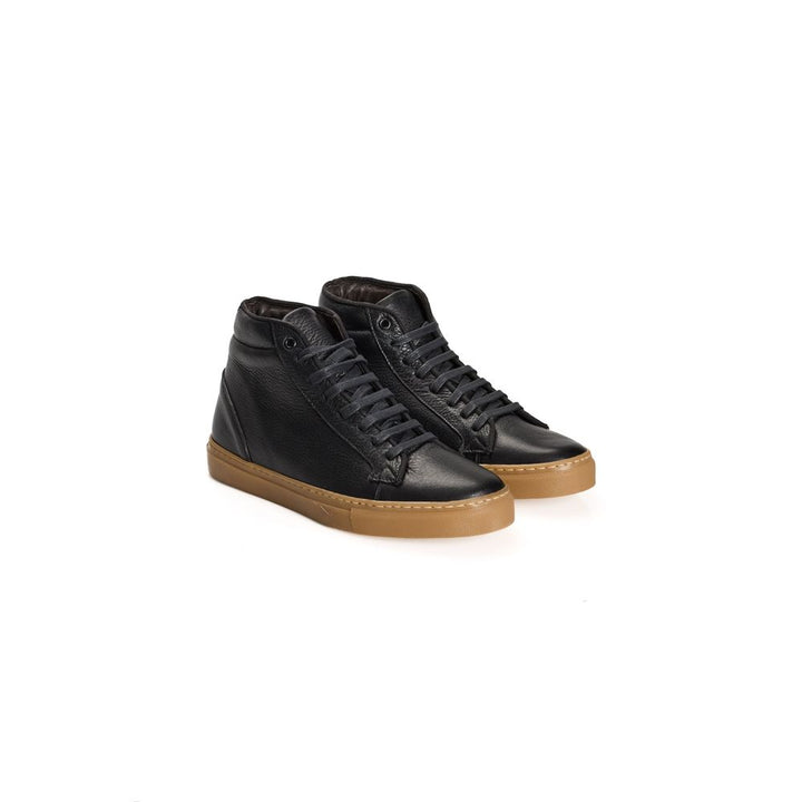 Black calfskin men's sneakers