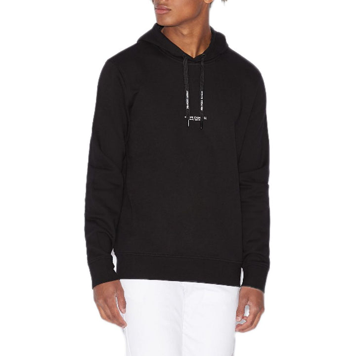 Schwarzer Baumwoll-Hoodie