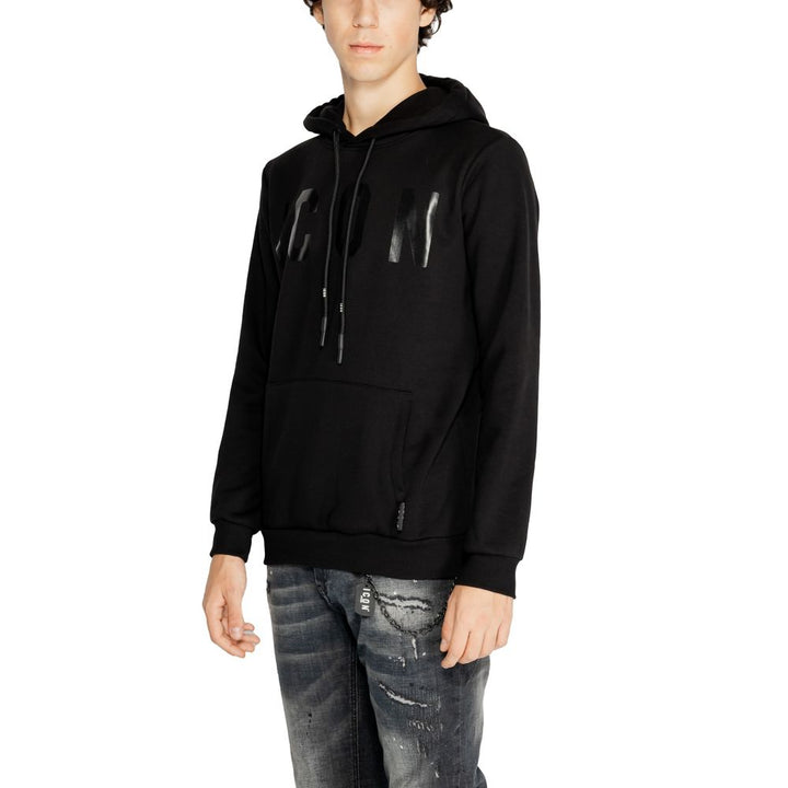 Schwarzer Baumwoll-Hoodie