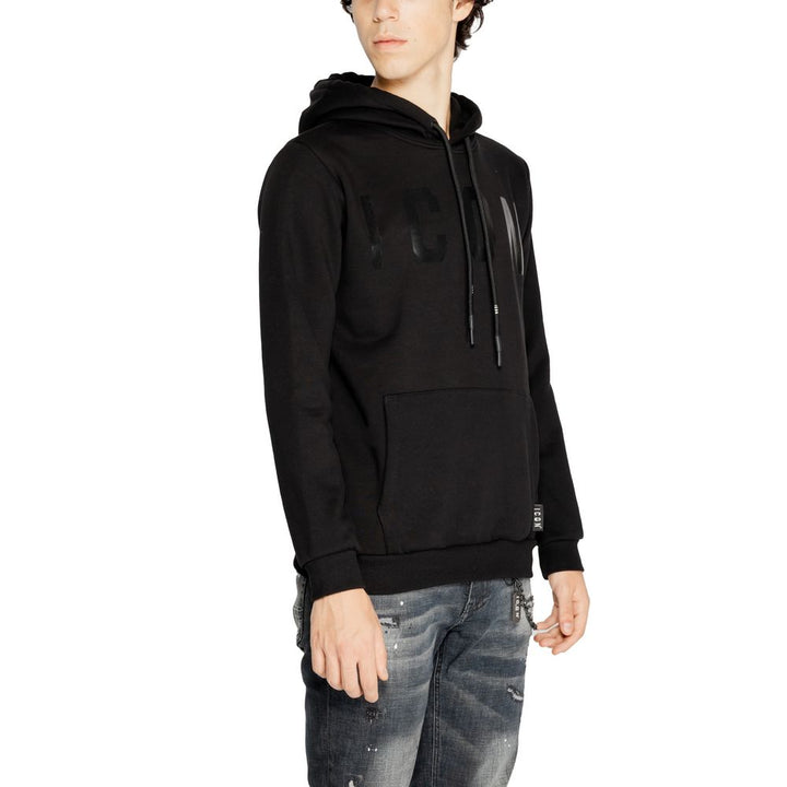 Schwarzer Baumwoll-Hoodie