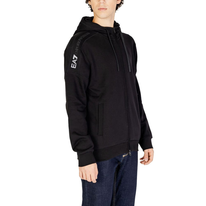 Schwarzer Baumwoll-Kapuzenpullover