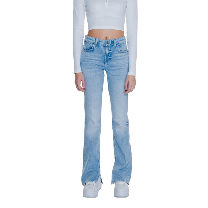 Hellblaue Baumwoll-Mom-Jeans