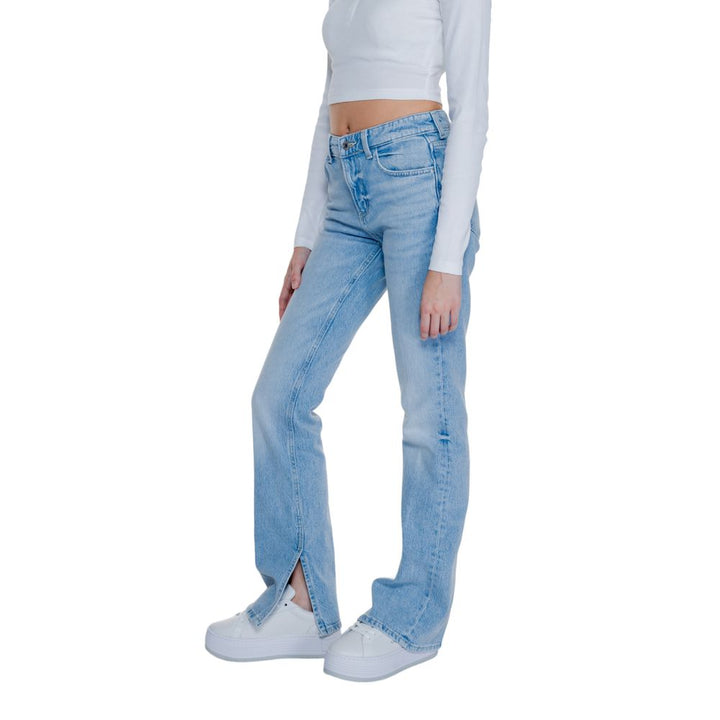 Hellblaue Baumwoll-Mom-Jeans