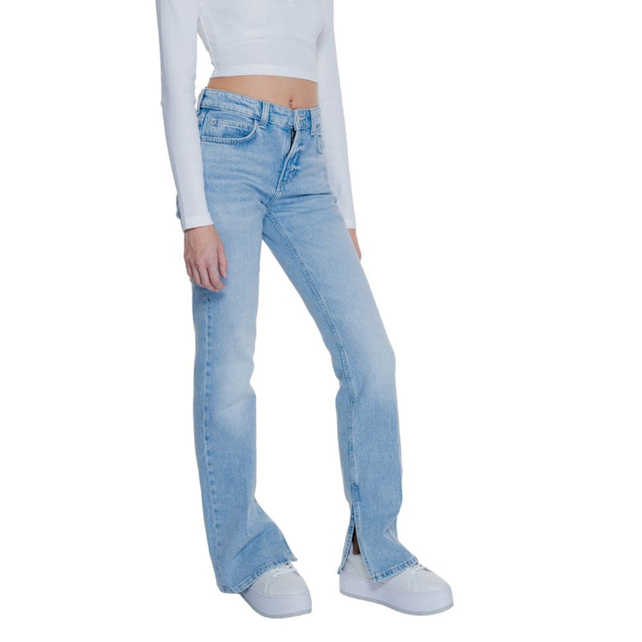 Hellblaue Baumwoll-Mom-Jeans