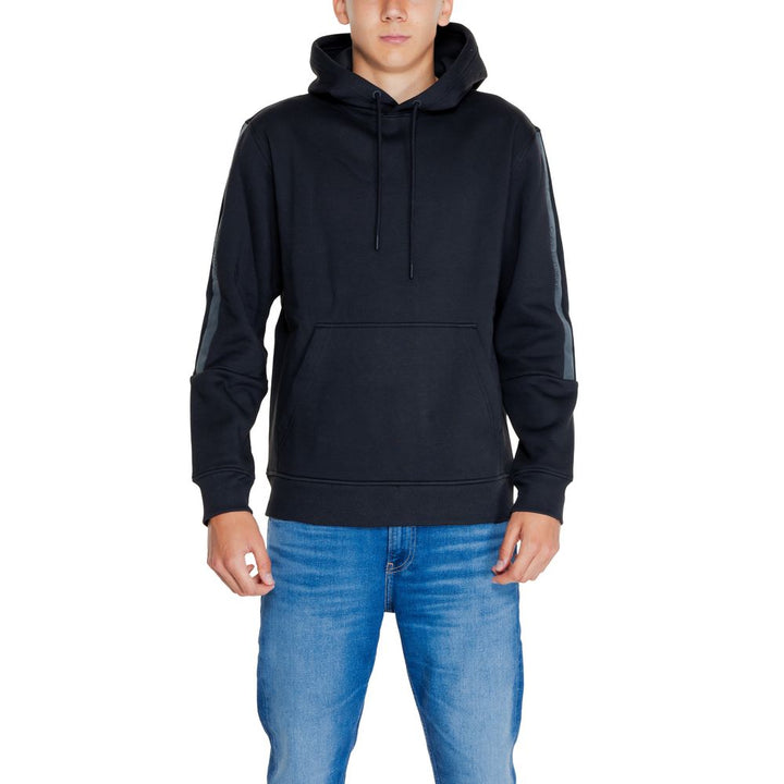 Schwarzer Baumwoll-Hoodie