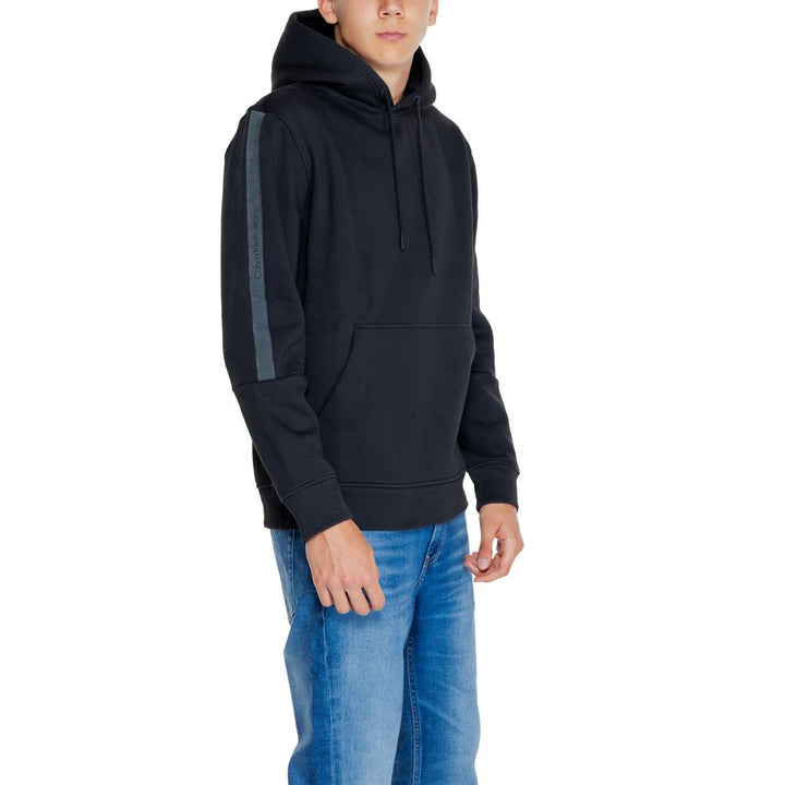 Schwarzer Baumwoll-Hoodie