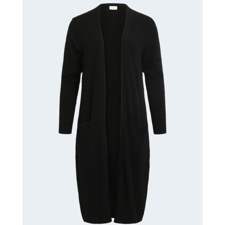 Schwarze Viskose-Strickjacke