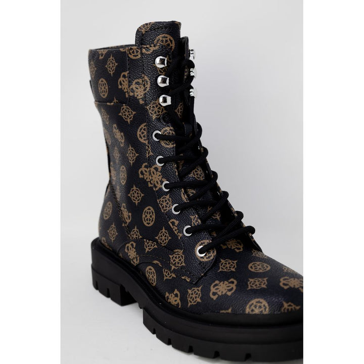 Brauner Kunstlederstiefel