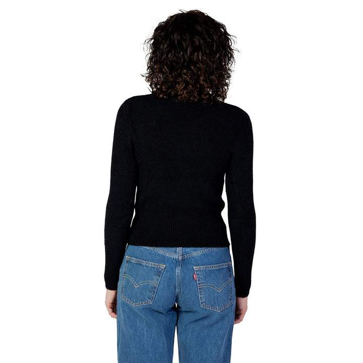Schwarzer Rollkragenpullover aus Polyamid