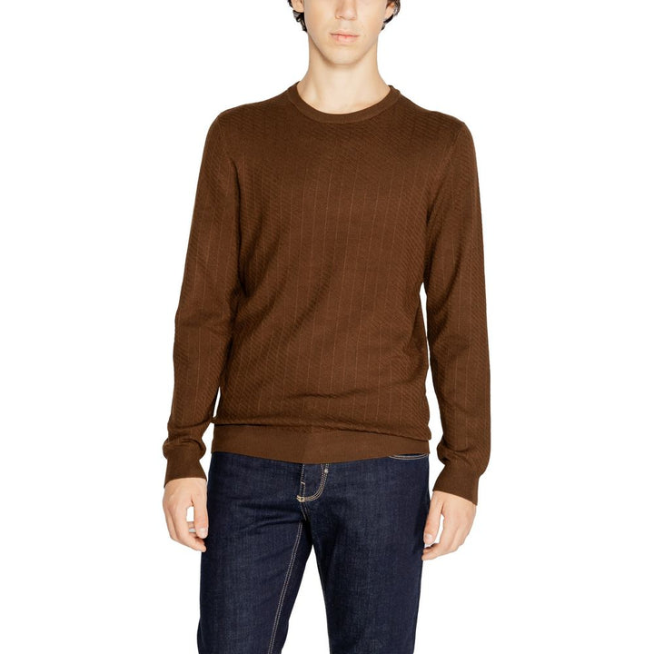 Brauner Viskose-Pullover