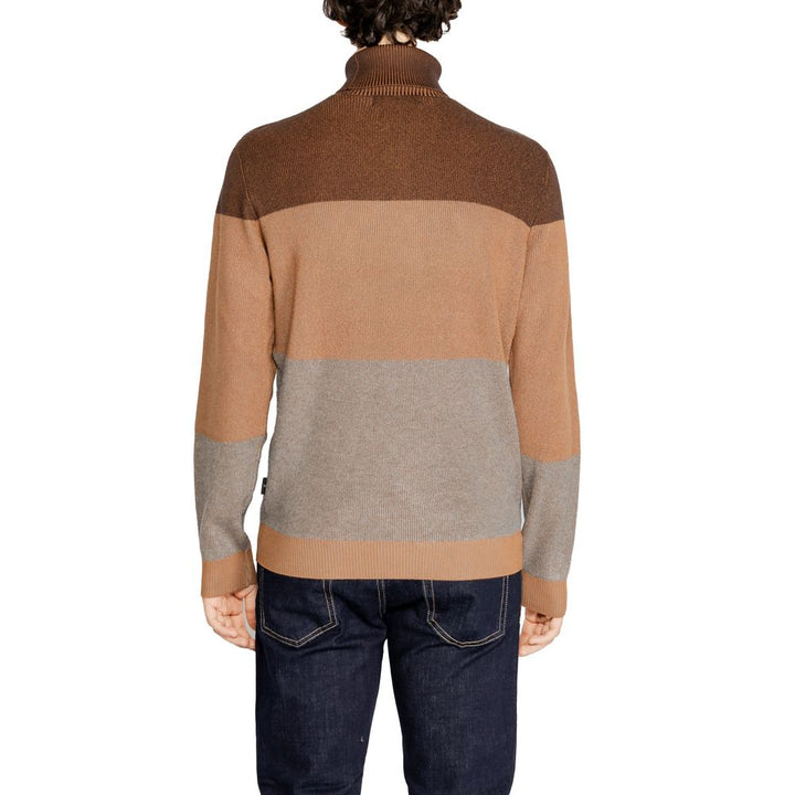Brauner Viskose-Rollkragenpullover