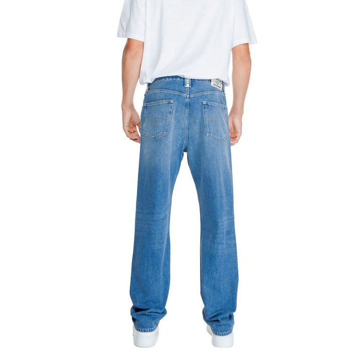 Blaue Baumwoll-Jeans mit lockerer Passform