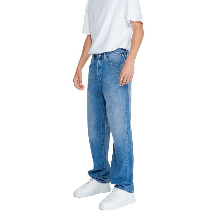 Blaue Baumwoll-Jeans mit lockerer Passform