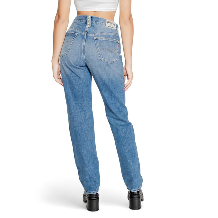 Blaue Baumwoll-Mom-Jeans