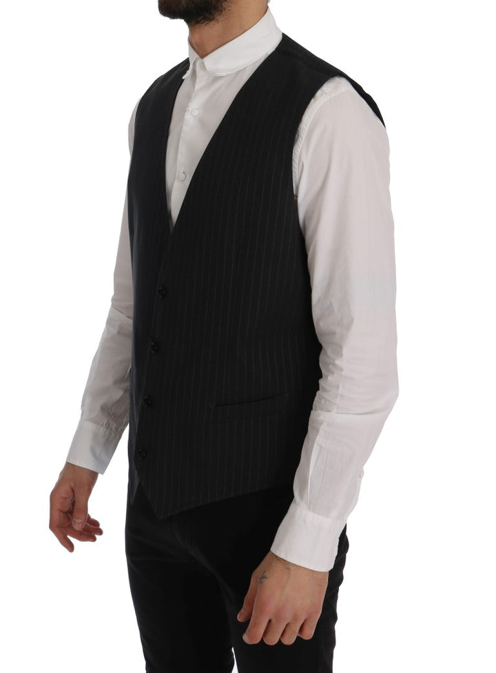 Elegant gray striped men's vest