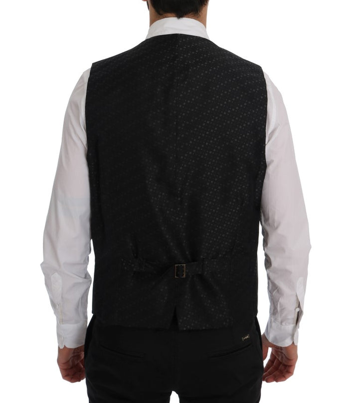 Elegant gray striped men's vest