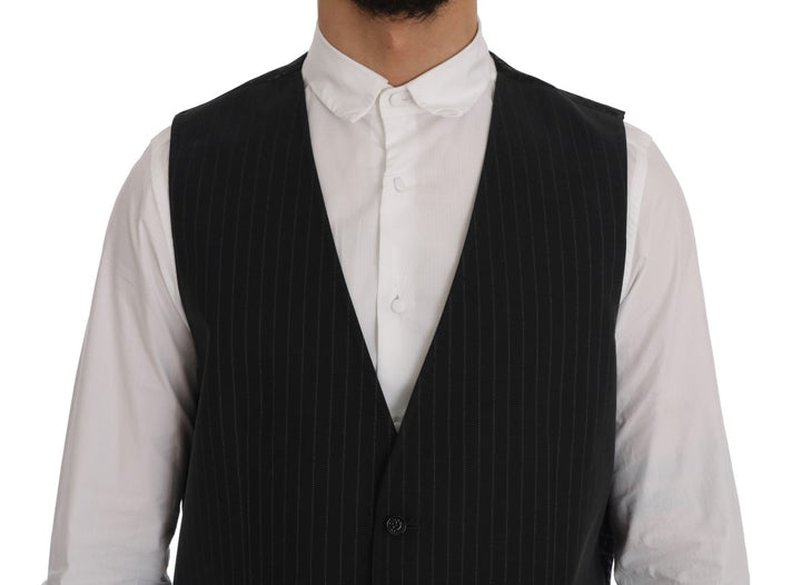 Elegant gray striped men's vest