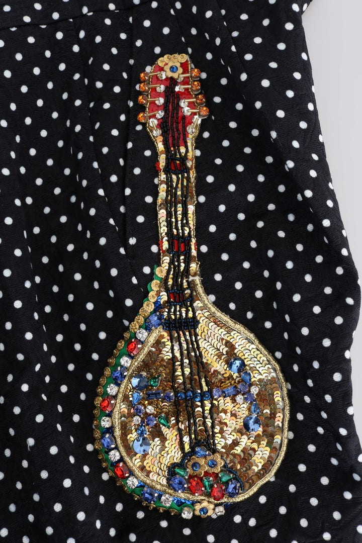 Schwarze gepunktete Sizilien-Kristall-Hose