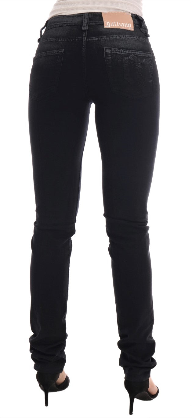 Graue Baumwoll-Stretch-Jeans mit normaler Passform