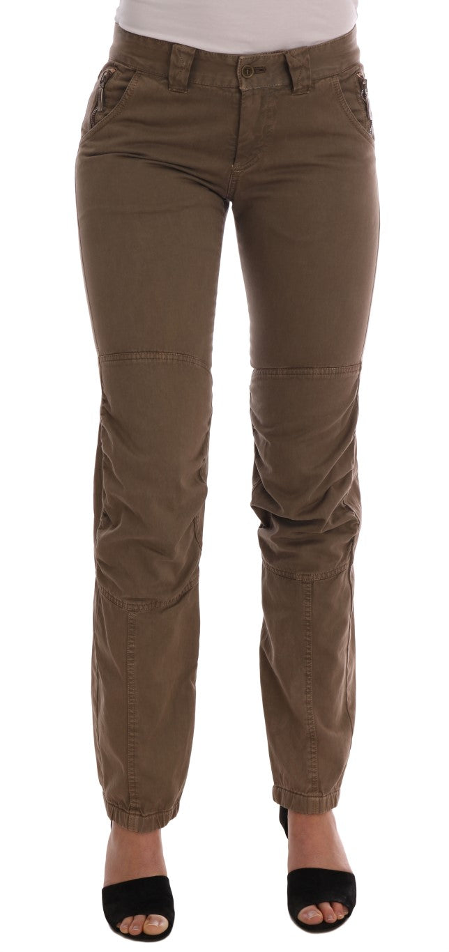 Braun Baumwolle Casual Slim Fit Hose