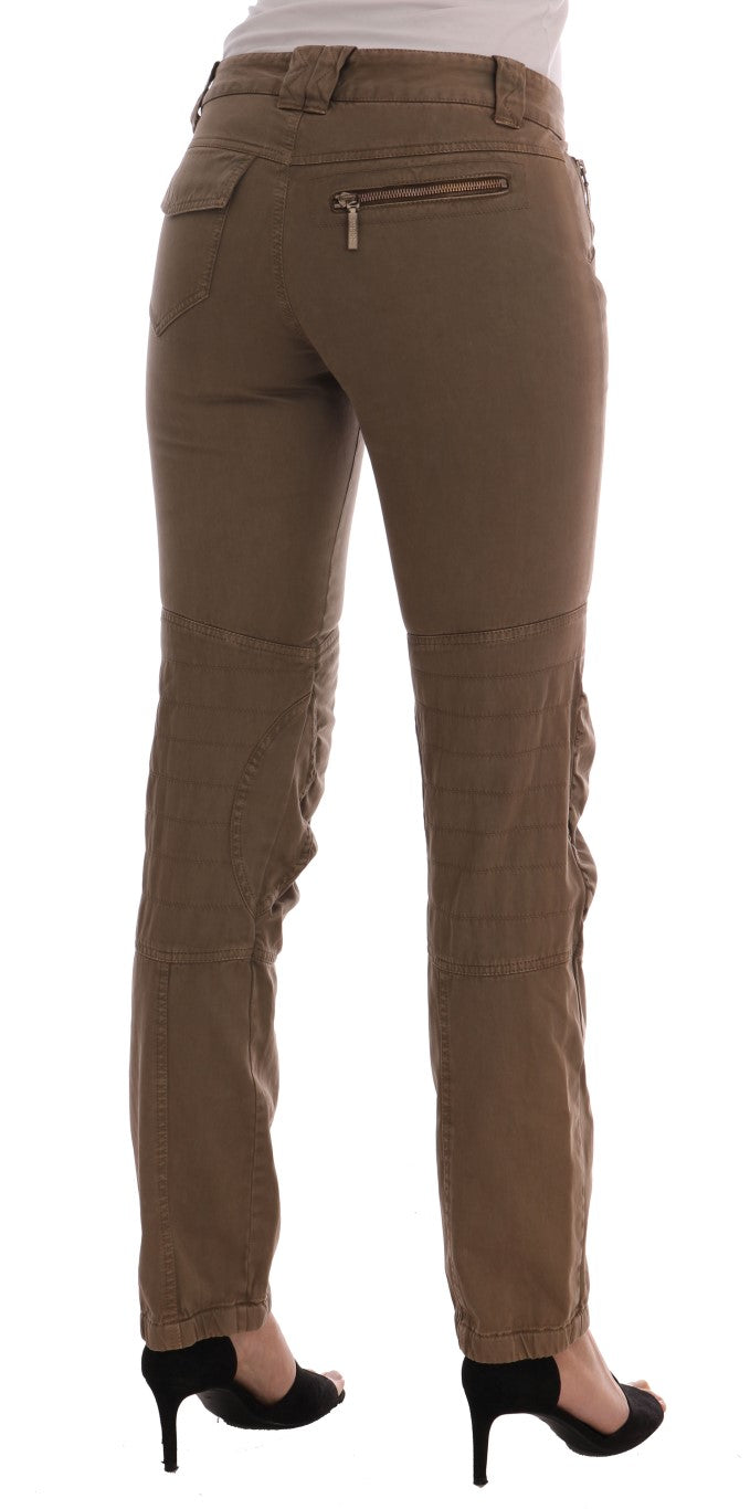 Braun Baumwolle Casual Slim Fit Hose