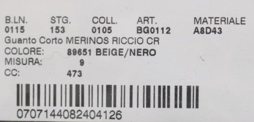 Schwarze Leder-Shearling-Handschuhe mit Nieten