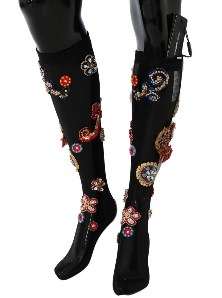 Schwarze Stretch Carretto Crystal Socken