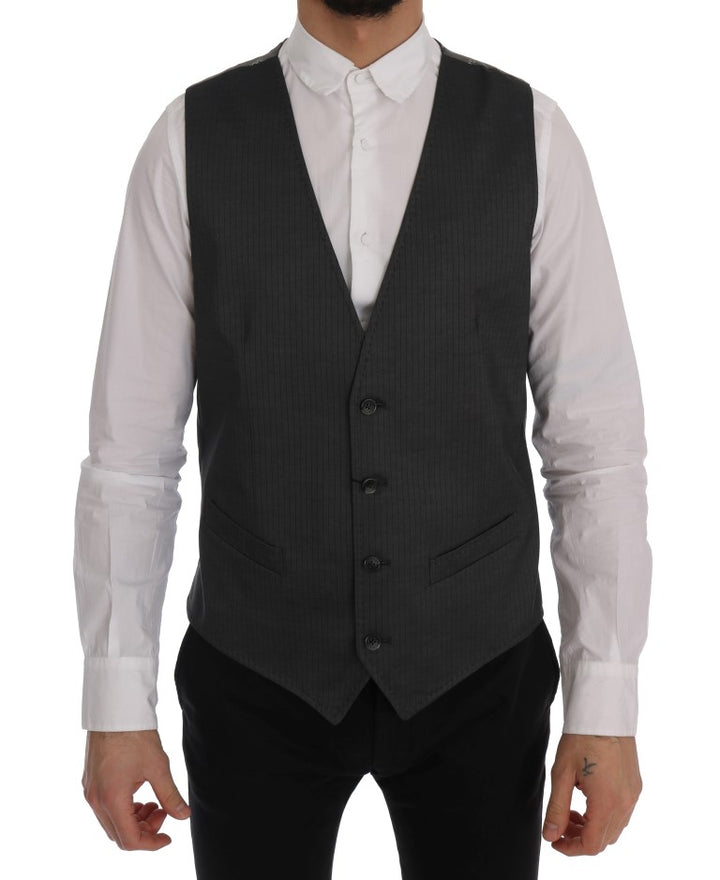 Simple grey single-breasted vest