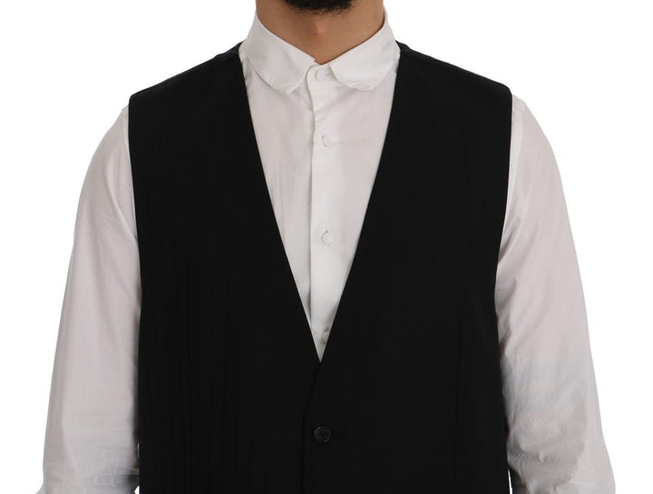 Schwarze STAFF Wool-Stretch-Weste
