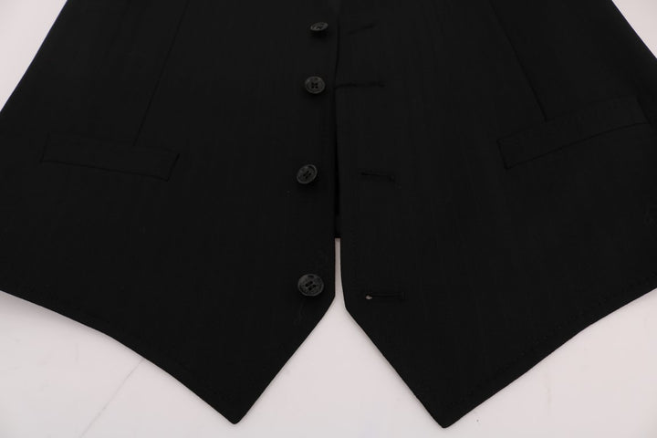 Schwarze STAFF Wool-Stretch-Weste