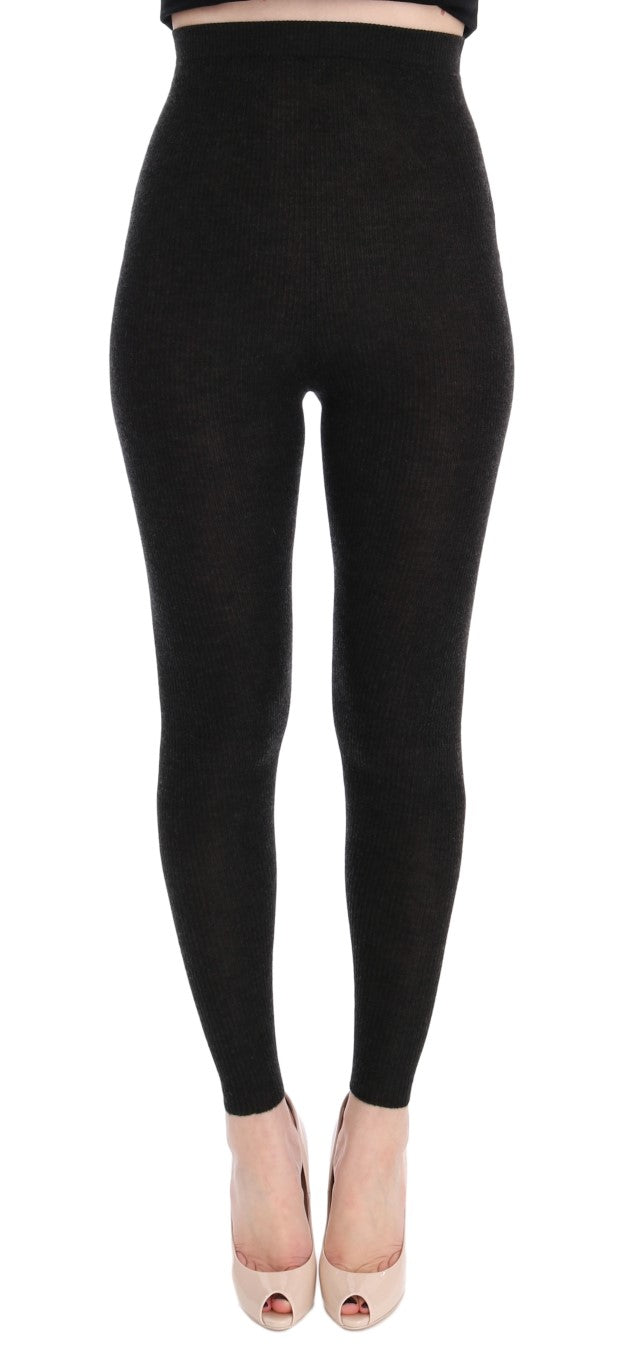 Elegant high-waisted cashmere tights