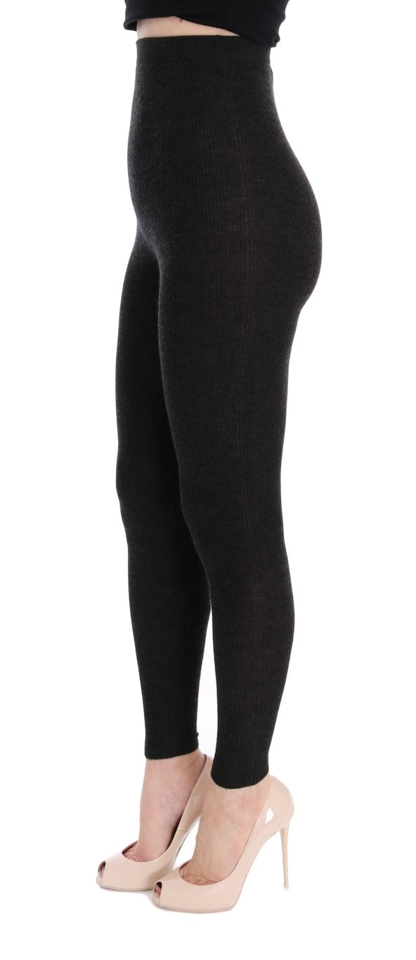 Elegant high-waisted cashmere tights