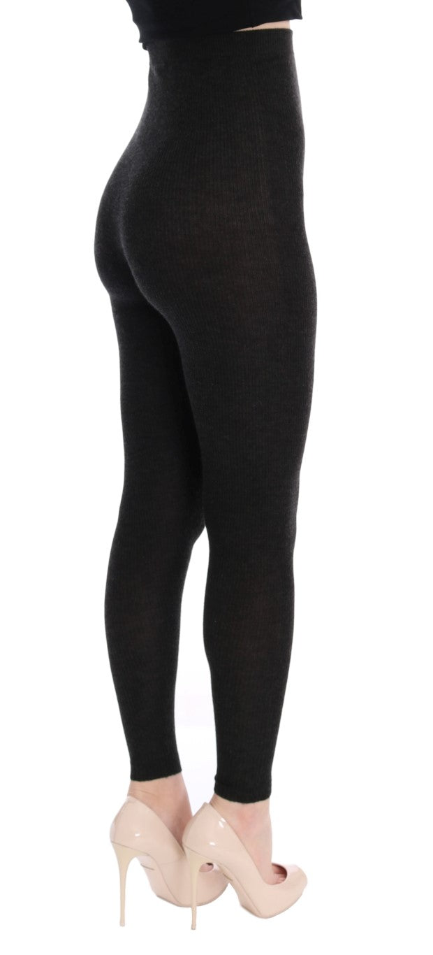 Elegant high-waisted cashmere tights