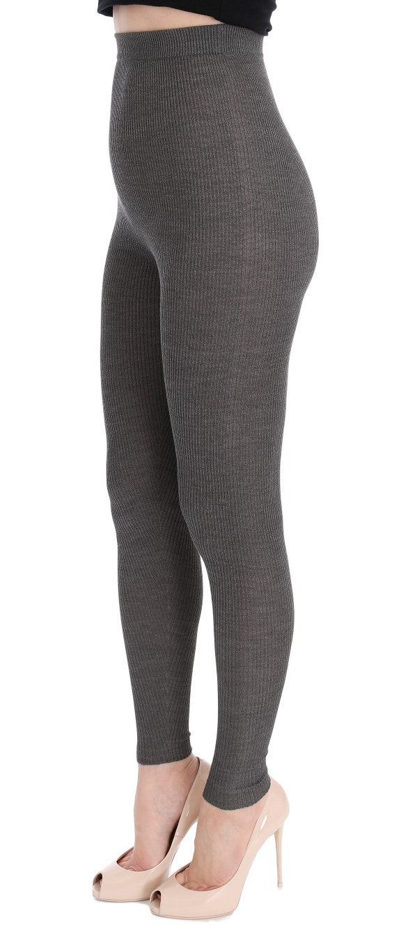 Elegant high-waisted cashmere tights