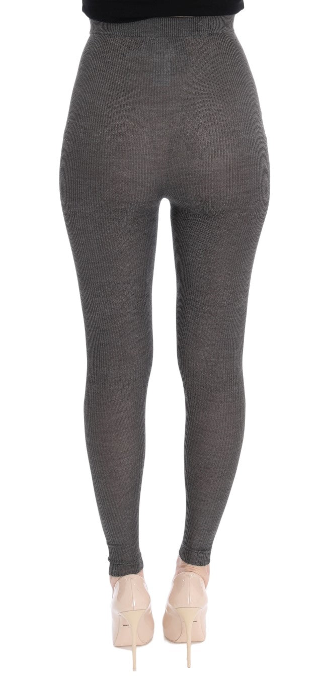 Elegant high-waisted cashmere tights