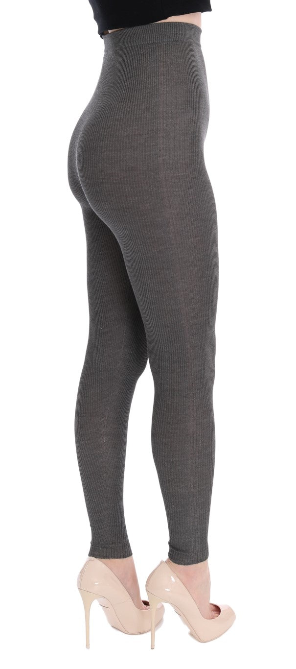 Elegant high-waisted cashmere tights