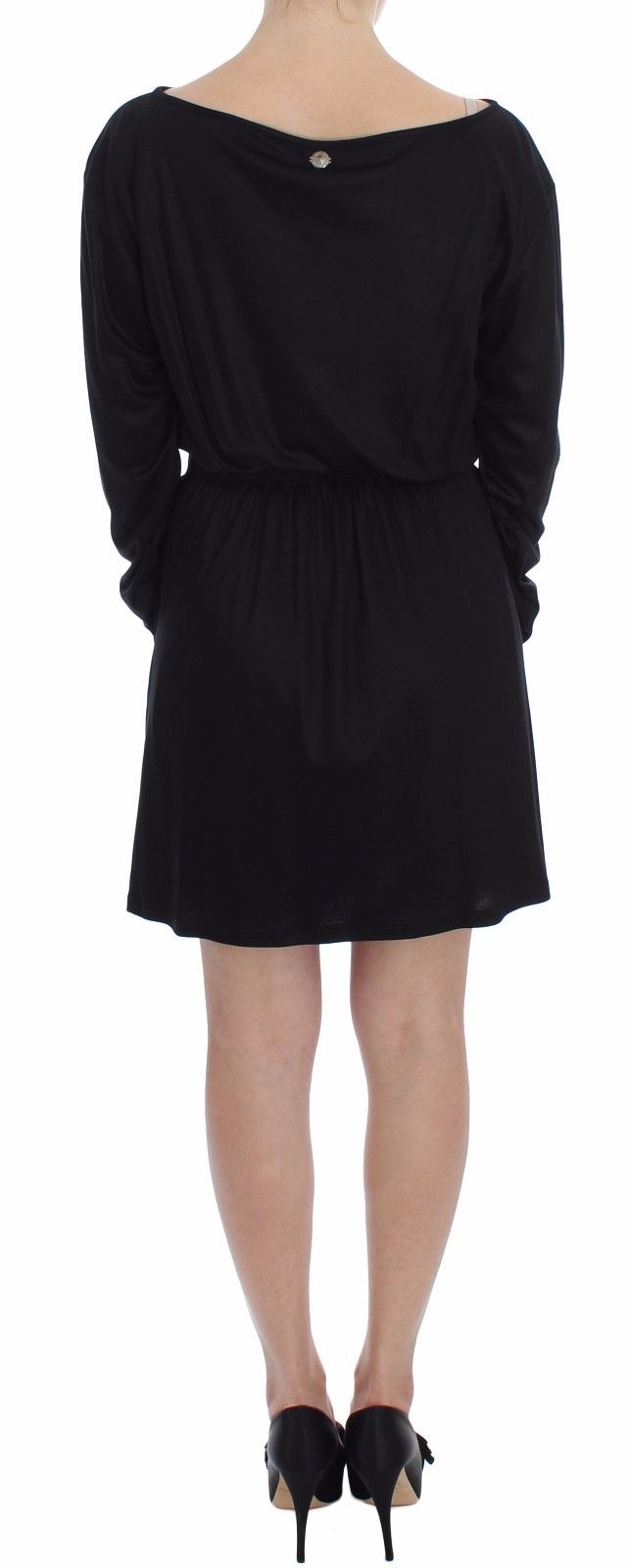 Elegant black silk blend sheath dress