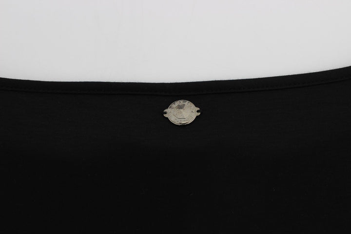Elegant black silk blend sheath dress