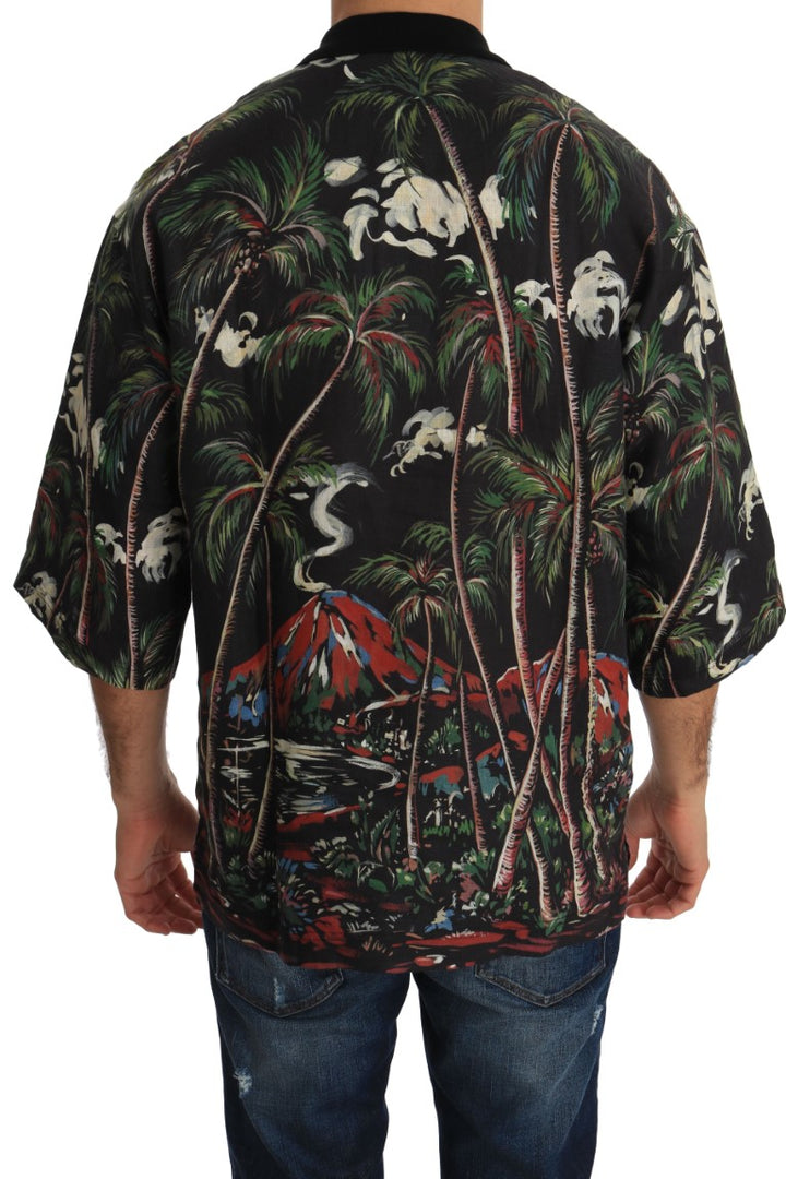Sicilian Volcano Motif Polo Tee