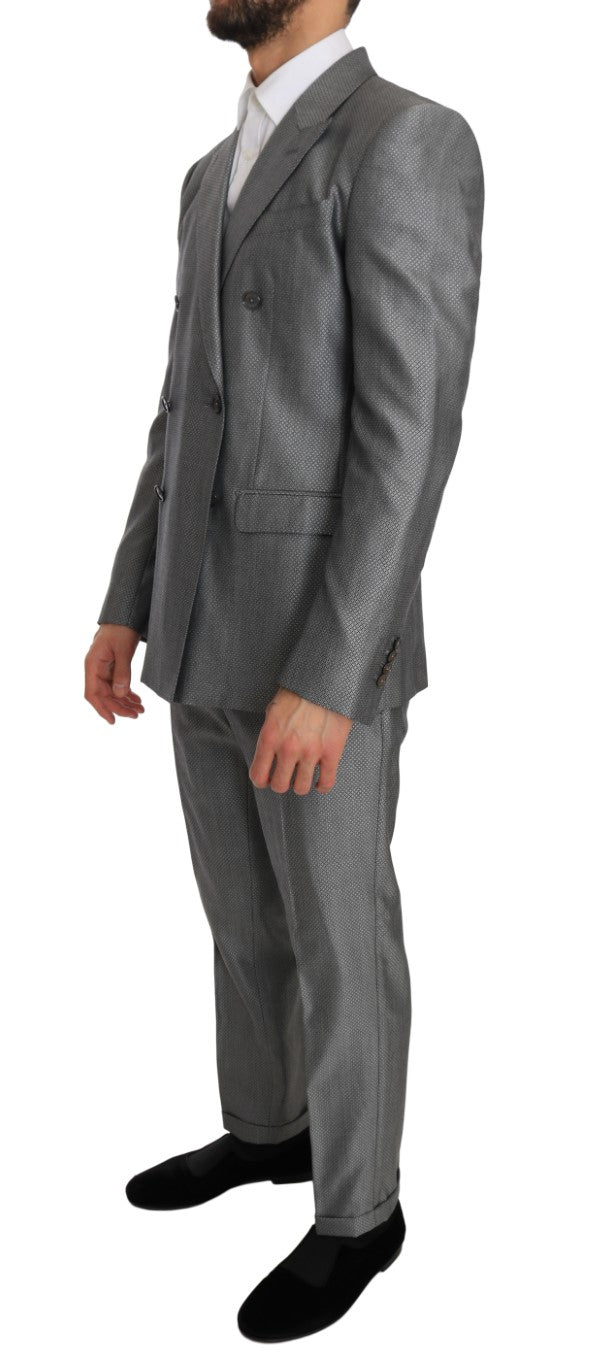 Elegant black double-breasted suit
