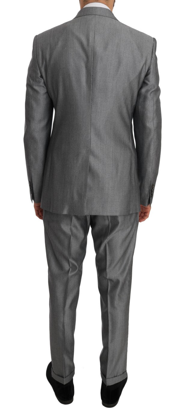 Elegant black double-breasted suit