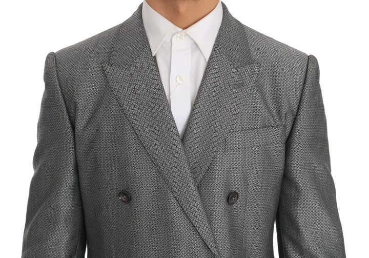 Elegant black double-breasted suit
