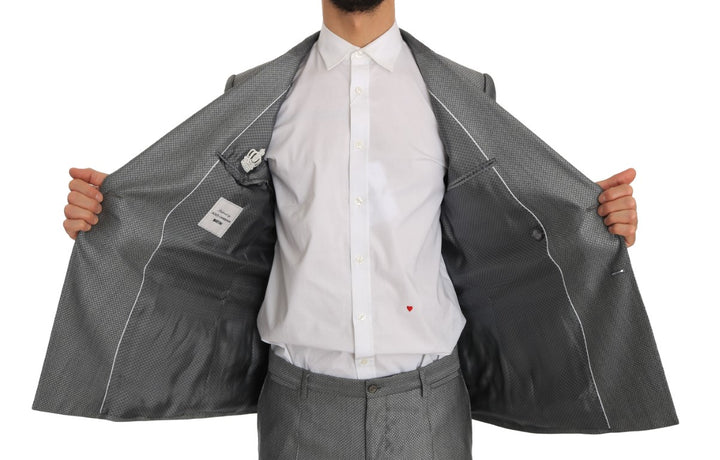 Elegant black double-breasted suit